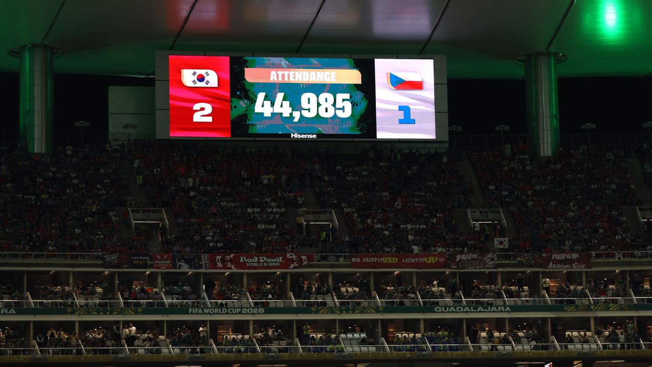 FIFA为韩国对捷克世界杯出勤数字"正名"：4万多人次缘何看起来座位空荡